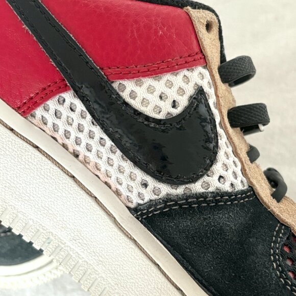 Nike Airforce 1 AF1 Black & Red Running Shoes | Womens Sneakers - Picture 9 of 10